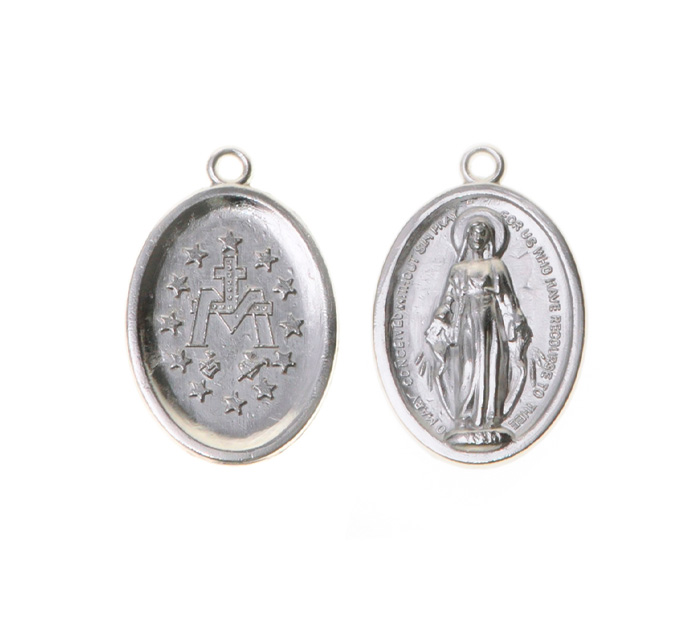 Medalla virgen milagrosa 392-2  25x16mm/NQ x 10unds