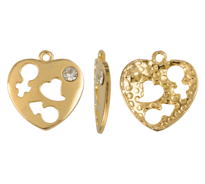 Herraje corazon simb sexual Z3891 20x22mm/dor x un