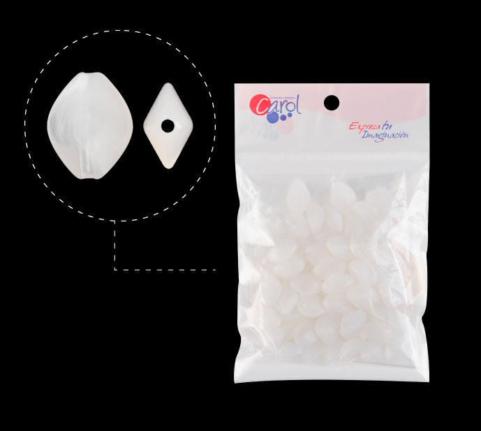 Acrilico oval 17x14mm AAB-51153-17 blanco C-9 x 50g(Aprox 68und)