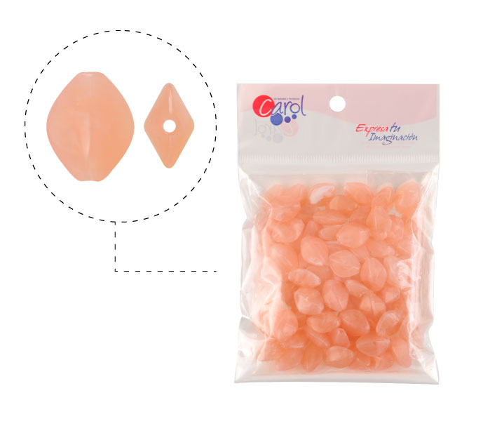 Acrilico oval 17x14mm AAB-51153-17 light peach C-28 x 50g(Aprox 68und)
