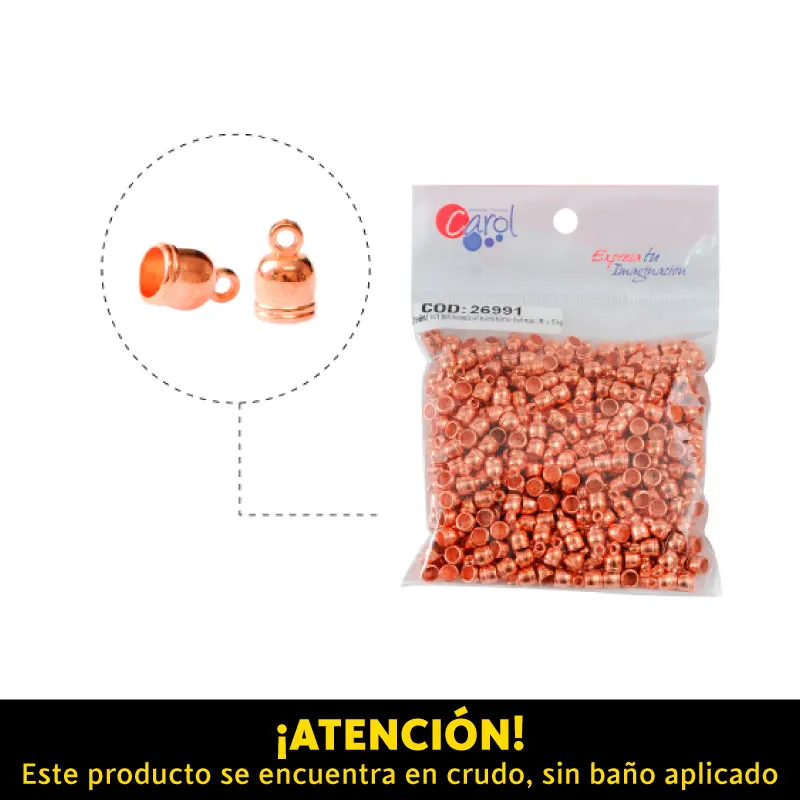 Plastimetal W1386 terminal kumihimo 9x6mm /R x 50g (439und)