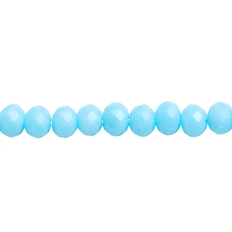 Murano rondela facetada 3mm azul turquesa 53 x aprox 120unds