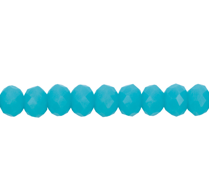 Murano rondela facetada 3mm azul turquesa 53 x aprox 145unds
