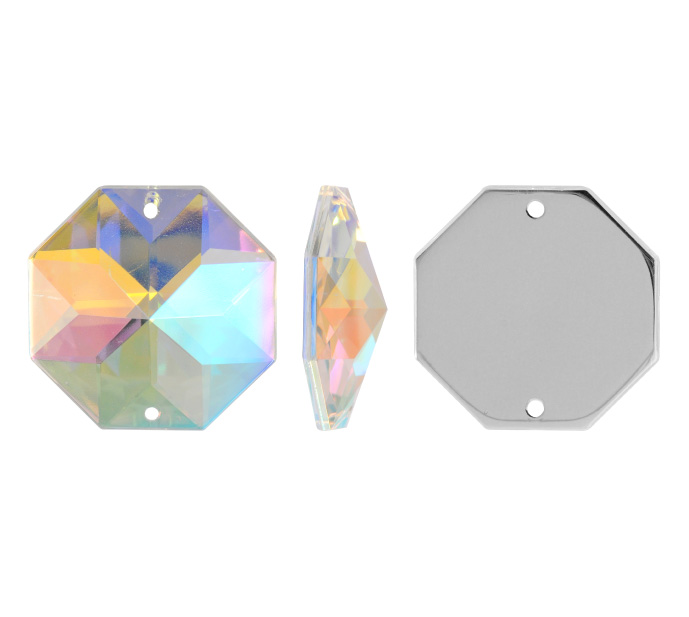 Piedra hilo B48 octagon plano 16mm aurore boreale 14 x und