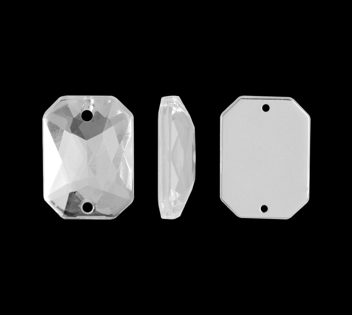 Piedra hilo B13 octagon plano 13x18mm crystal 2 x und