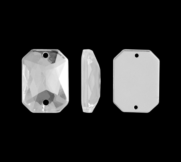 Piedra hilo B13 octagon plano 15x21mm crystal 2 x und