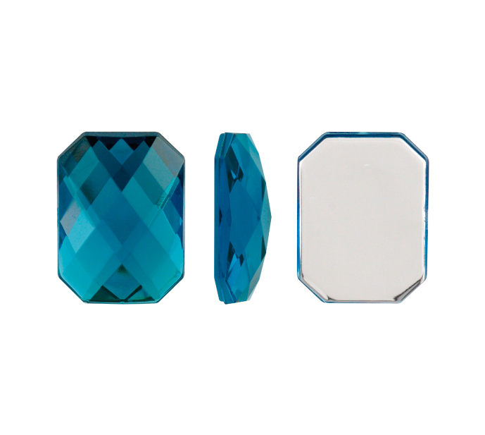 Acrilico K1037 octagon plano 10x12mm blue zircon 39 x und