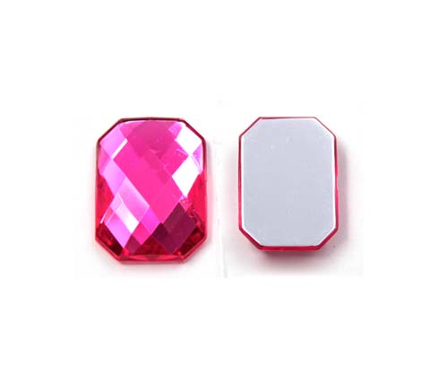 Acrilico K1037 octagon plano 10x14mm indian pink 24 x und
