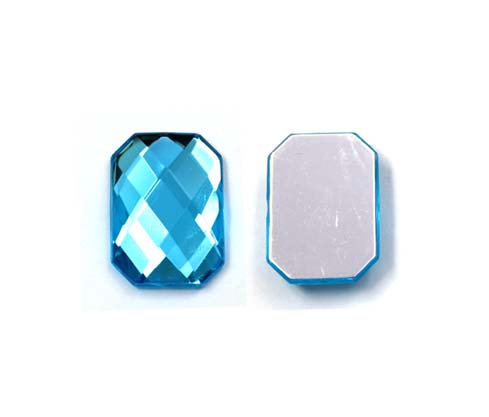 Acrilico K1037 octagon plano 10x14mm aquamarine 25 x und