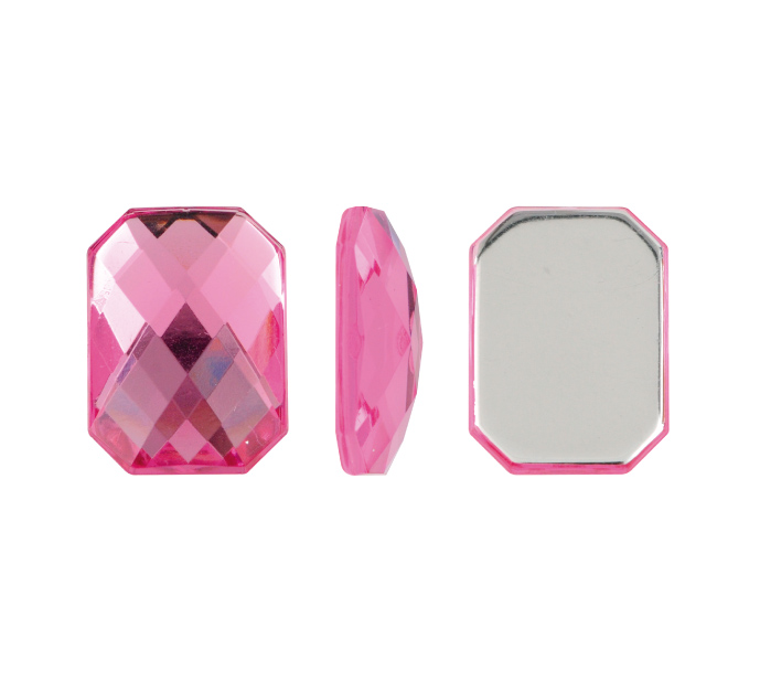 Acrilico K1037 octagon plano 13x18mm rose 8 x und