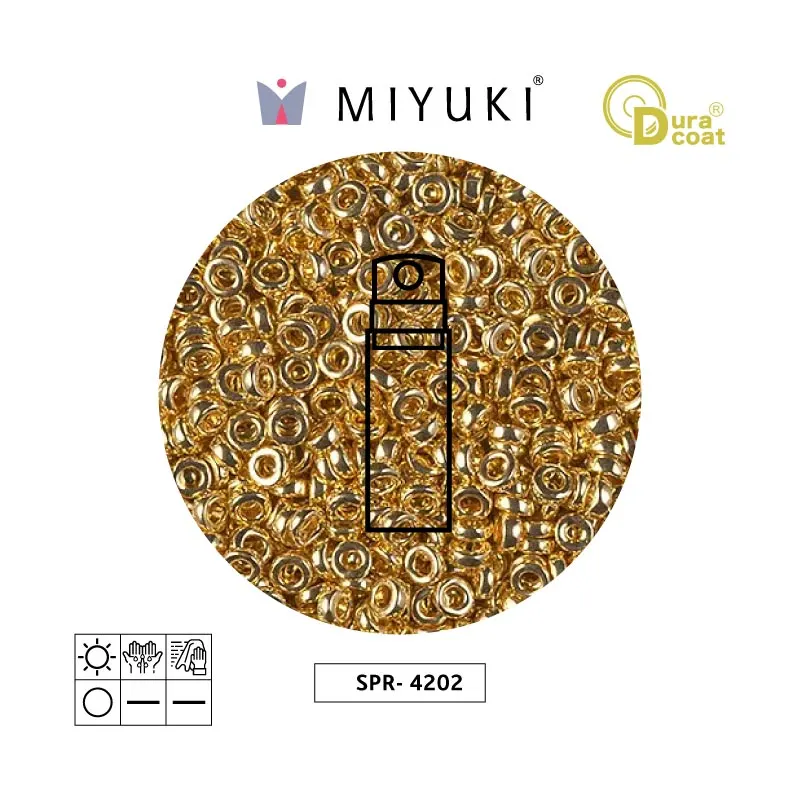 Miyuki spacer bead 3mm SPR4202 galvanized gold duracoat x 10g
