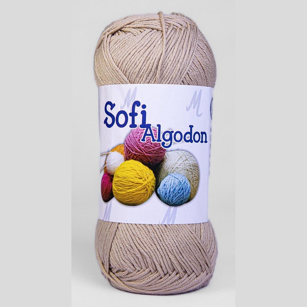 Ovillo lana amigurumi sofi 100% algodon 8558 arena x 100g