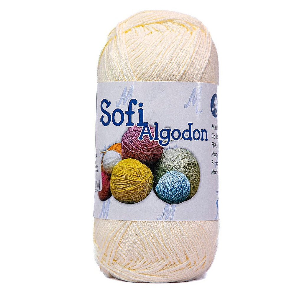 Ovillo lana amigurumi sofi 100% algodon 6636 crema x 100g