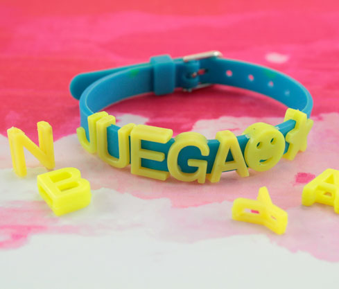 Pulsera mix colores fluorecente +abc x docena