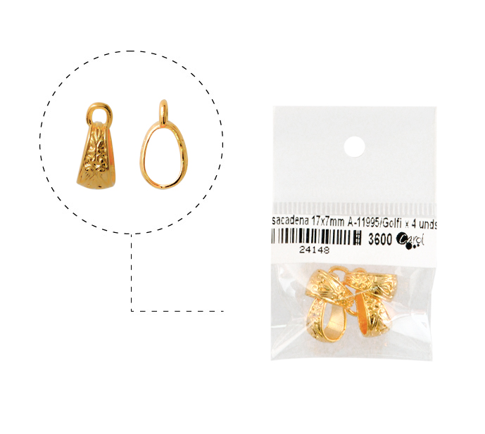 Pasacadena 17x7mm A-11995/rodio x 4 unds