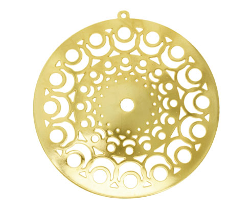 Dije circulo puntos perforados ref 1738 83mm/rodio