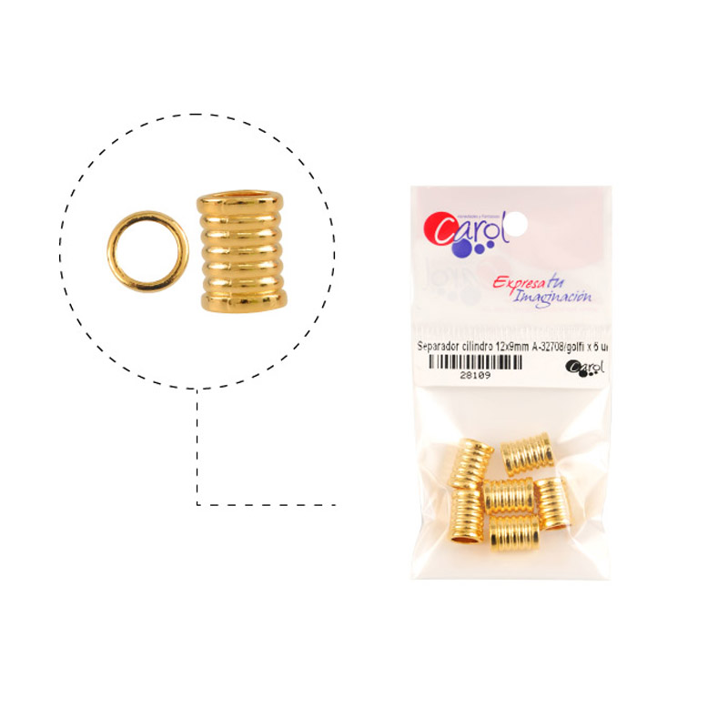 Separador cilinduo 12x9mm A-32708/rodio x 6 und