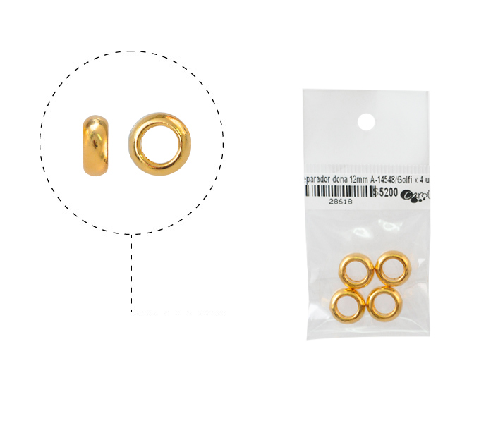 Separador dona 12mm A-14548/rodio x 4 unds