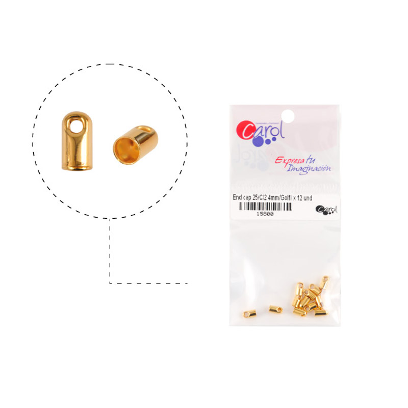 End cap 25/C/2 4mm/rodio x 12 und