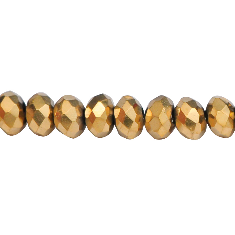 Murano rondela facetada 2mm dorada 130 x 165unds