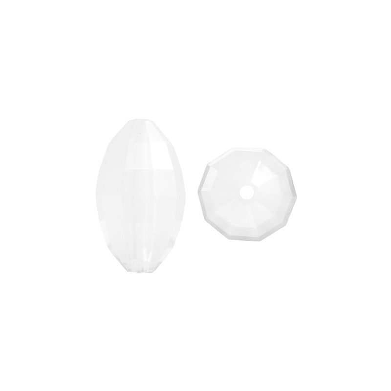 Acrilico 4714 rice facetada 18x10mm cristal opal x libra(Aprox 524und)