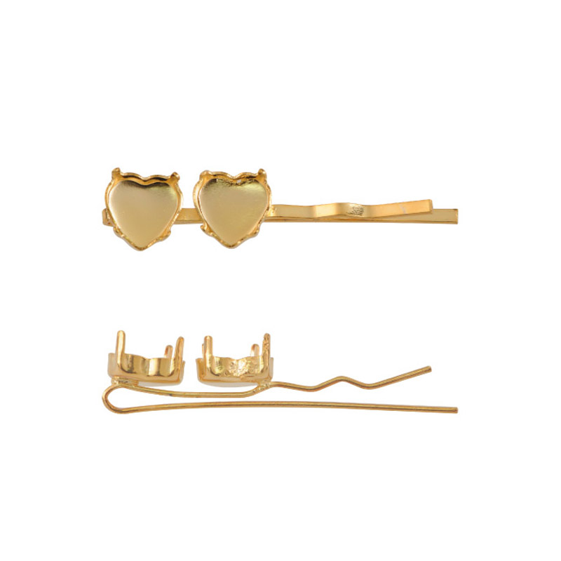 Pinza doble corazon 4831CH 8x8.8mm/rodio x par