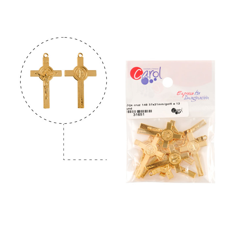 Dije cruz 148 37x21mm/rodio x 6 und