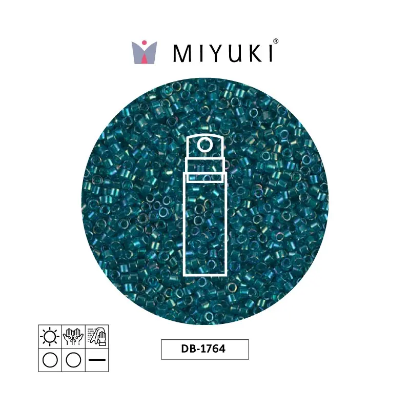 Miyuki delica 11/0 DB1764 verde forrado azul AB x 10g