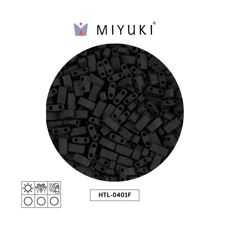 Miyuki half tila 5x2.3x1.9mm HTL0401F mate negro x 250G