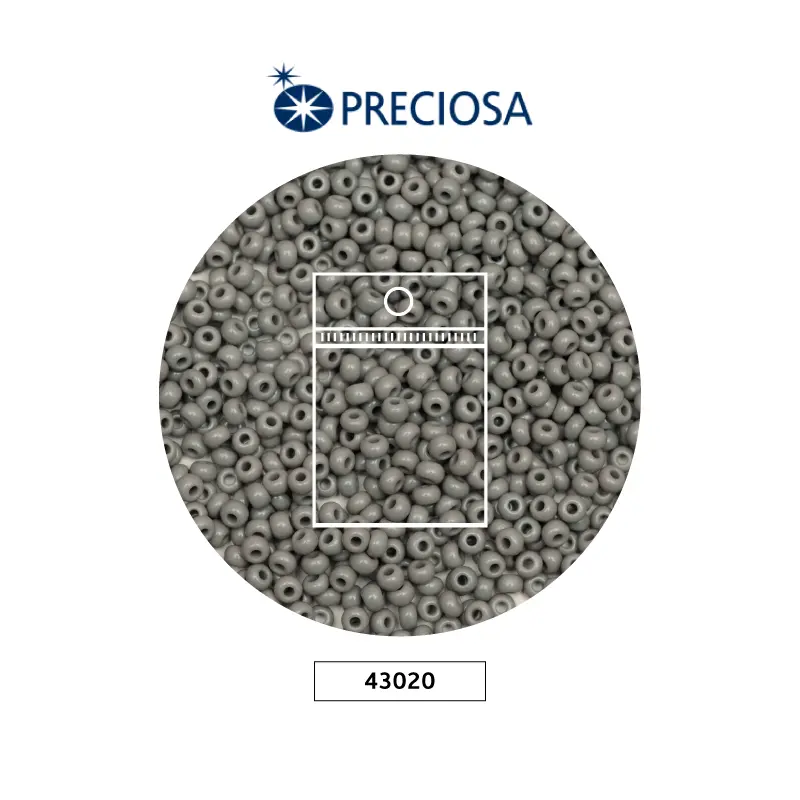 Mostacilla checa preciosa 8/0 3mm 43020 gris x50g