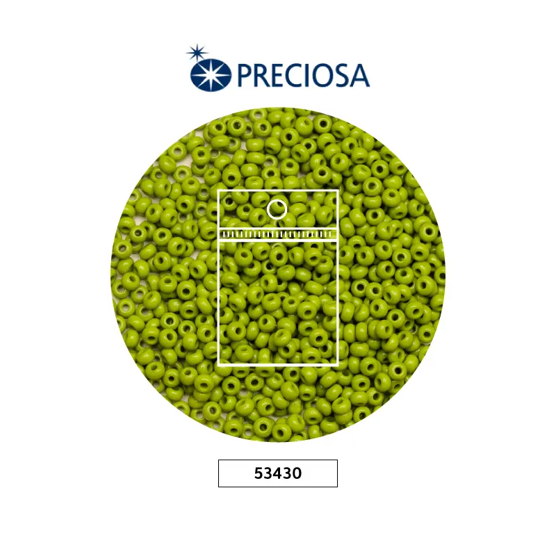 Mostacilla checa preciosa 8/0 3mm  53430 verde oliva x50g