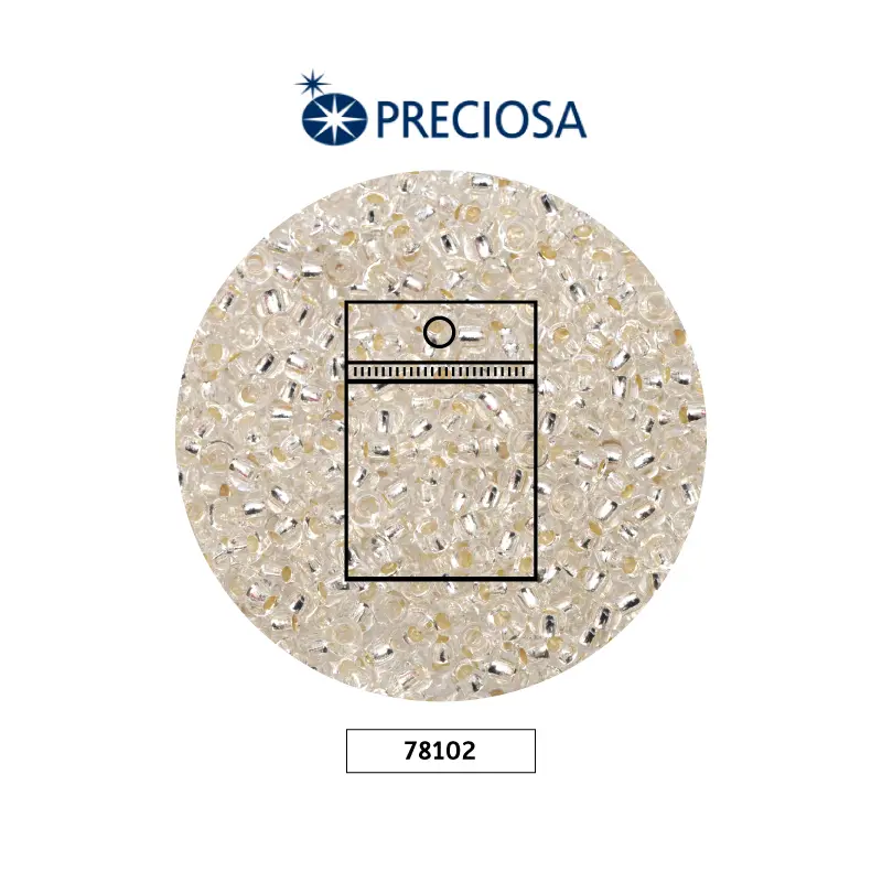 Mostacilla checa preciosa 8/0 3mm 78102 plateado x50g