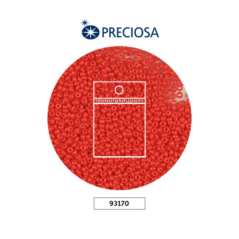 Mostacilla checa preciosa 8/0 3mm 93170 rojo x50g