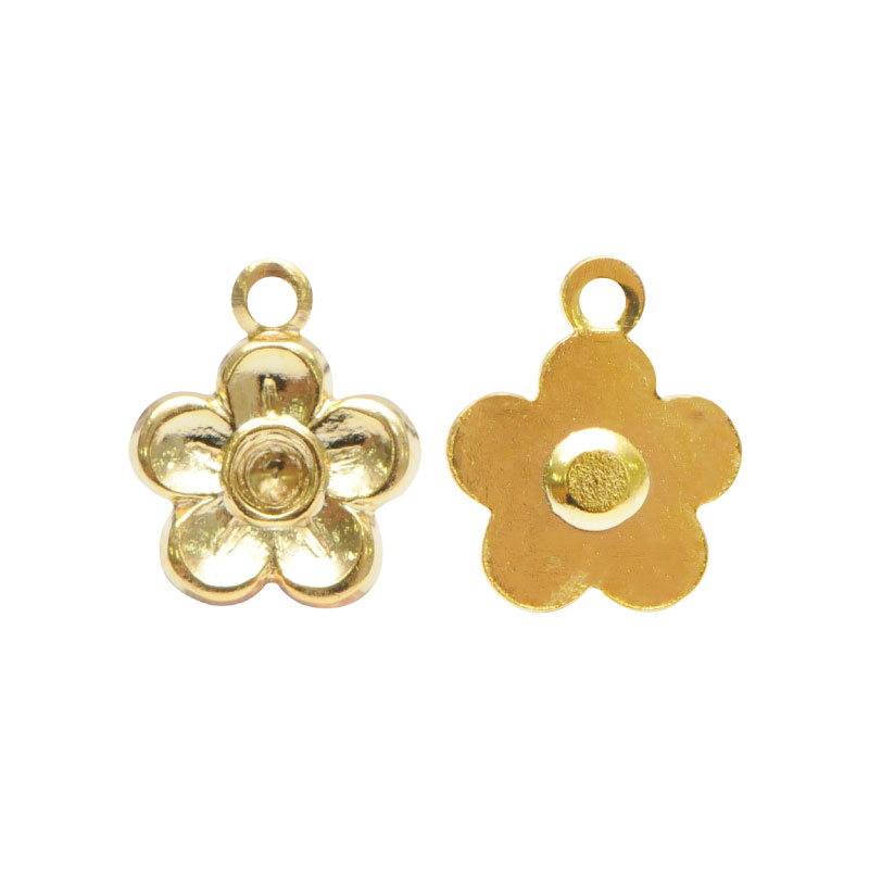 Dije flor 9.3mm PA05312/rodio  x par