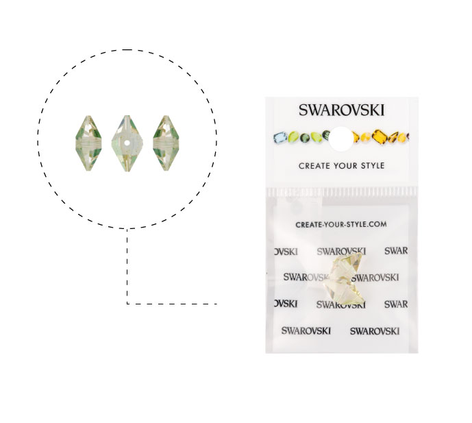 5747 swarovski double spike crystal luminous green 12x6mm 2spike x 2unds
