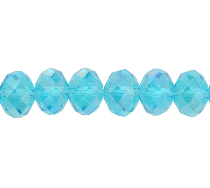 Murano rondela facetada 8mm aquamarine 15AB x 70unds