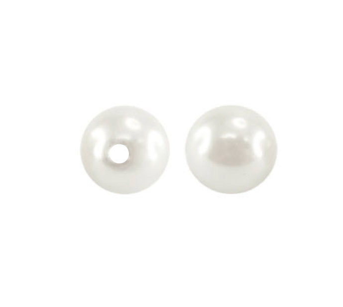 Round plastic pearl full hole 10mm milk white A-01 x und