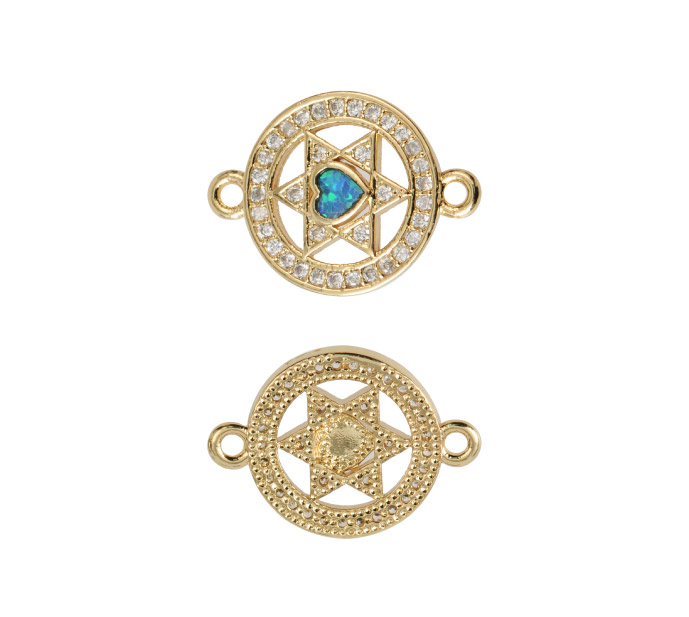 Link micropave estrella david 13x18mm/rodio x und