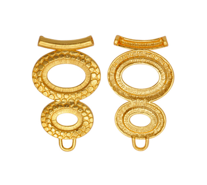 Pendiente oval 54x35mm A-16154/rodio x und