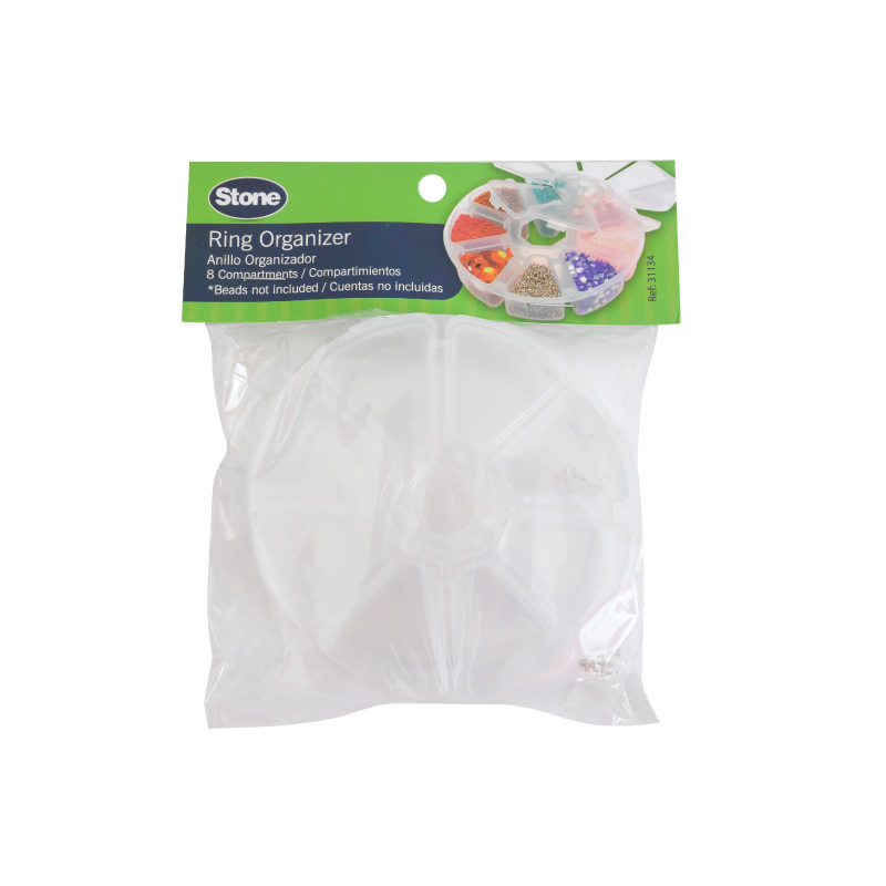 Organizador redondo 8 compartimentos con tapa Stone JT-015 10.7cm x und
