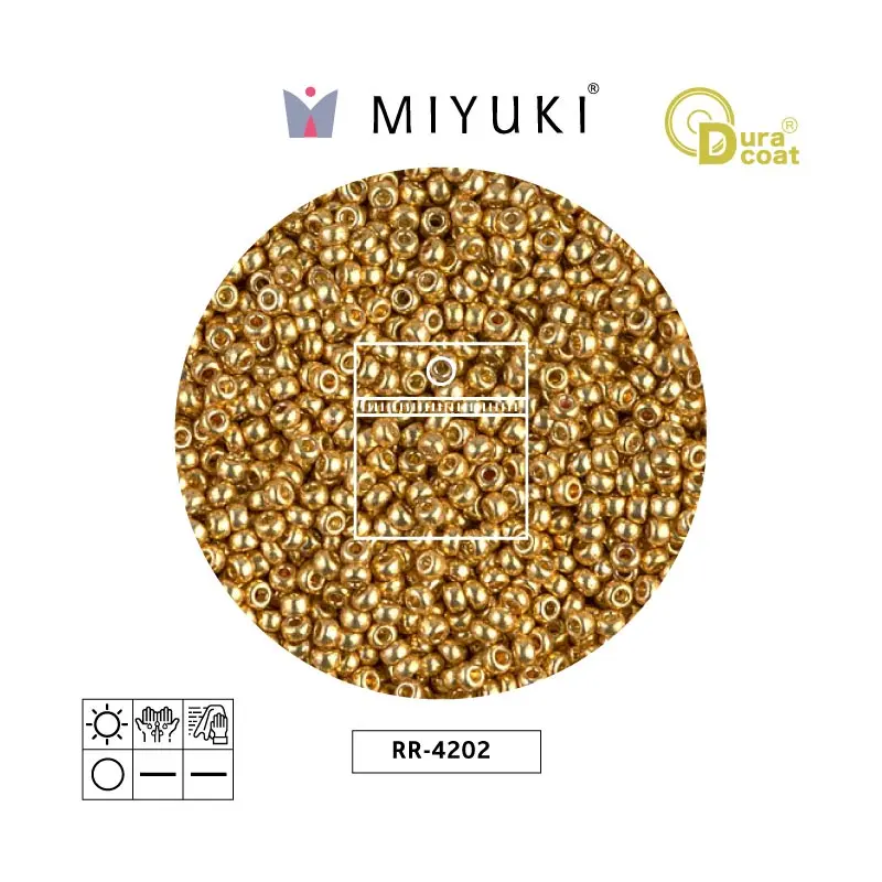 Mostacilla Miyuki rocalla 11/0 RR4202 galvanizado dorado Duracoat x 25g