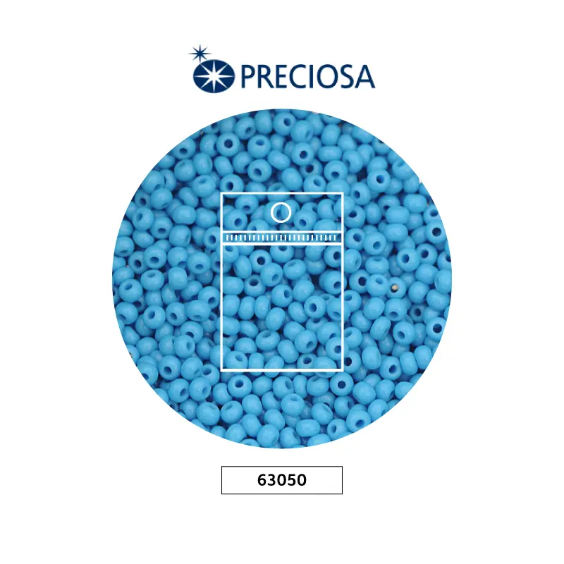 Mostacilla checa preciosa 10/0 2mm 63050 OP azul celeste x 50 gr