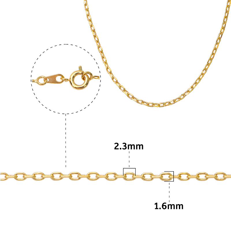 Cadena rodio 245A/4DC 2.3x1.6mm 42cm x Unidad