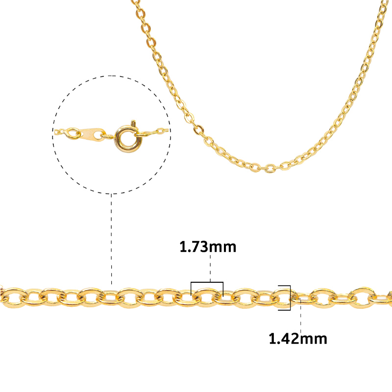 Cadena rodio 235SF 1.73x1.42mm/42cm x und