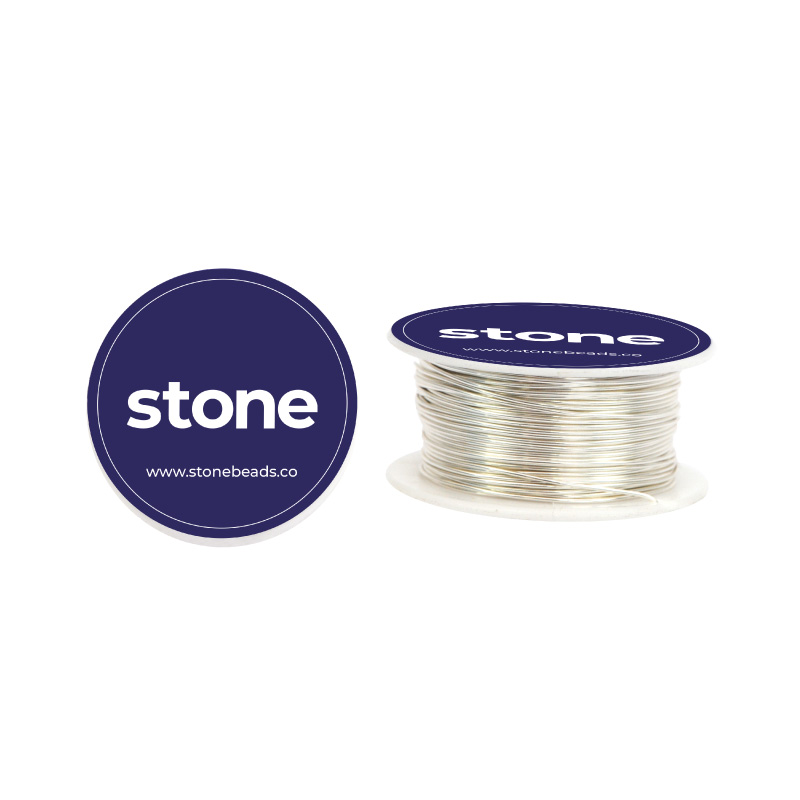 Alambre para bisuteria plateado N.22 0.64mm x 10.5 metros