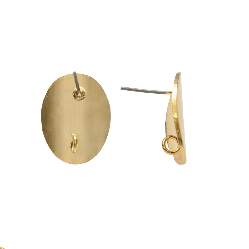 Arete oval concavo con argolla 20mm/rodio x par