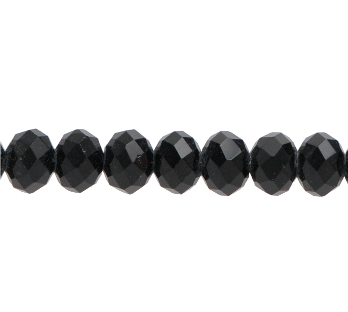 Sarta rondela facetada 4mm negra x 115unds