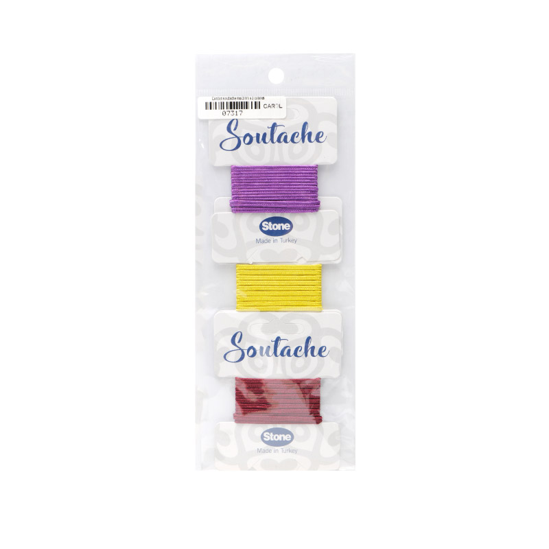Cordon soutache mix 3mm x 3 colores
