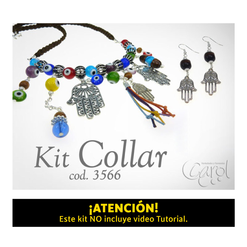 Kit collar ojitos y mano de fátima x und