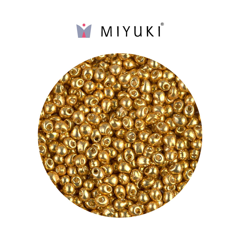 Miyuki drop beads 3.4mm DP4202 galvanizado dorado Duracoat x 500g